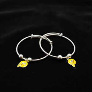 Silver Smiley Kids Kada | Kids Bracelet (0 to 18 Months)