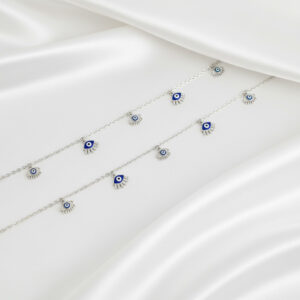 Elegant Evil Eye 925 Silver Anklet – Binduxi Jewellers