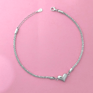 Silver Heart Anklet