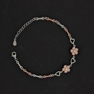 925 Silver Sterling Flower Bracelet