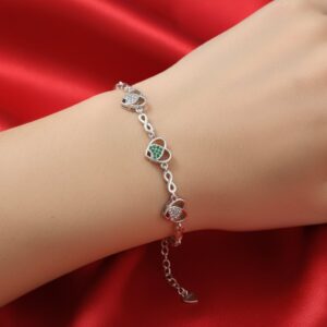 925 Silver Heart Link Bracelet – Timeless Jewelry Gift for Wife, Sister