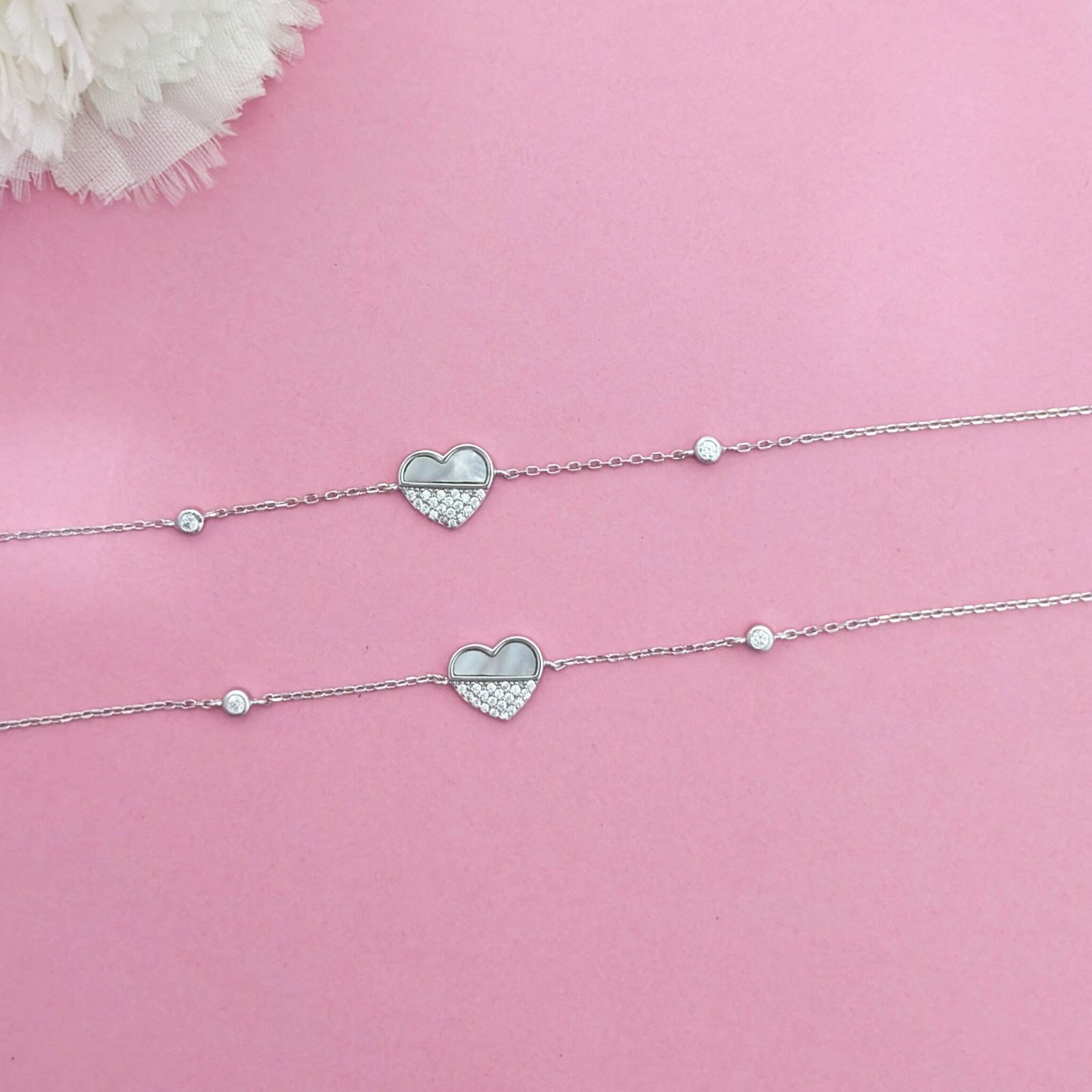 Silver Heart 925 Sterling Anklet