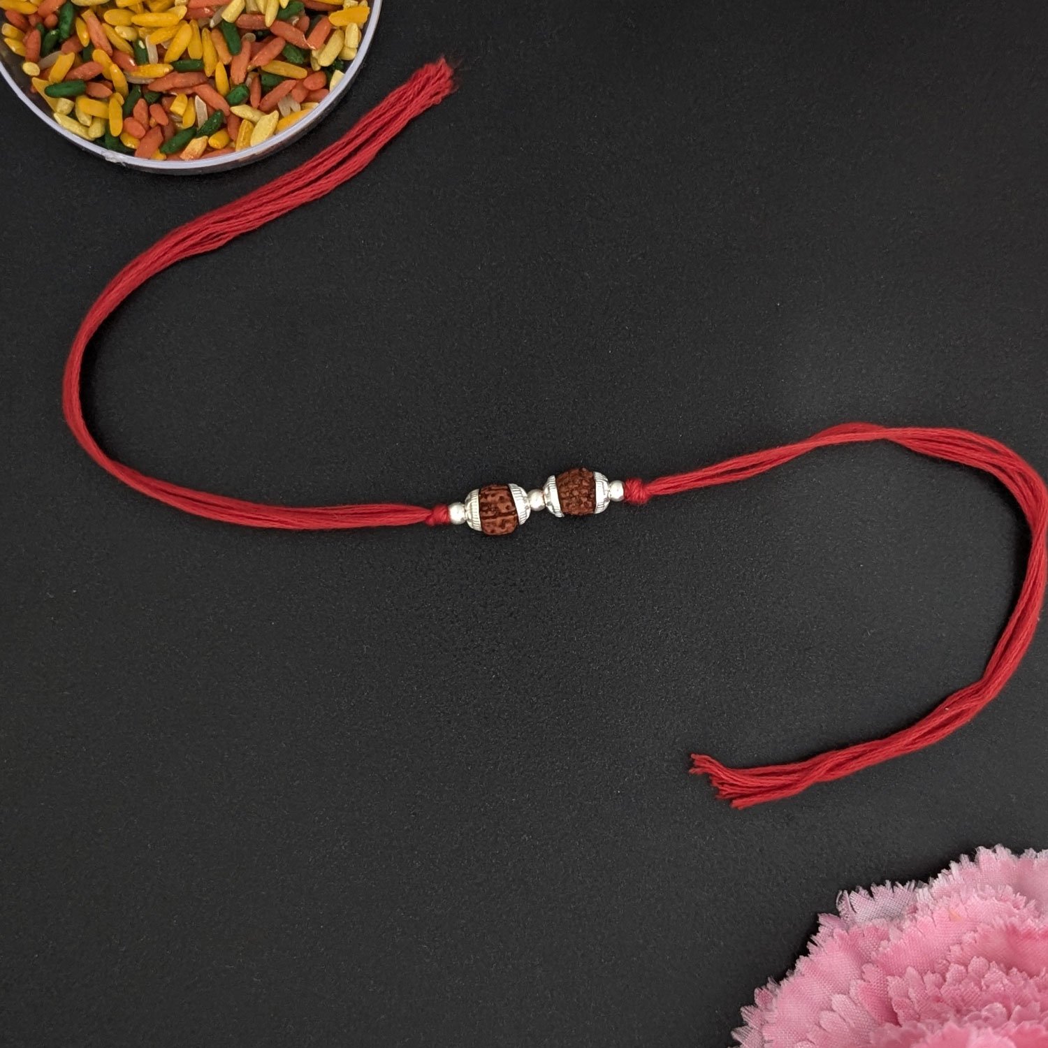 🧿 Double Rudraksha Rakhi Set – Peace, Power & Protection Pack