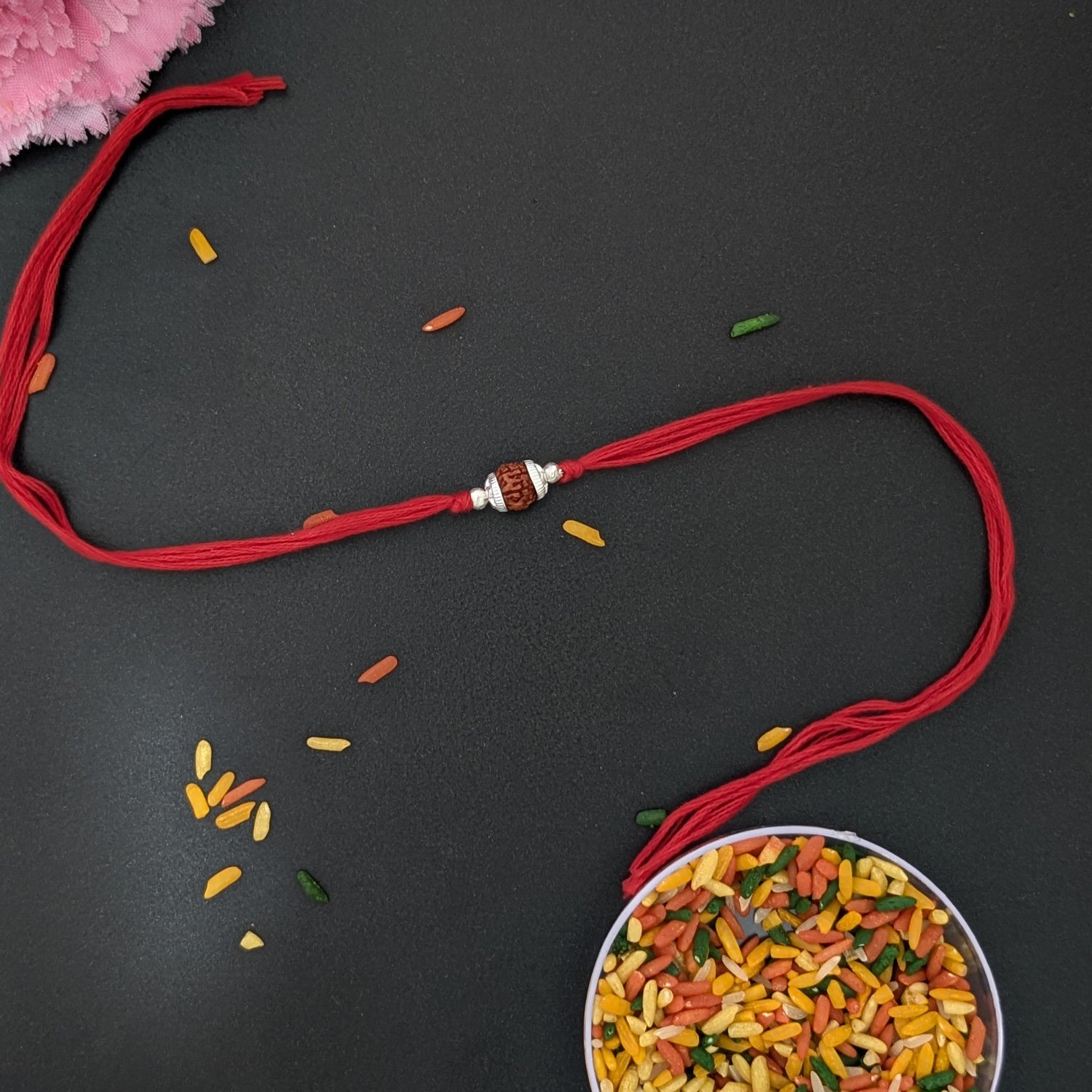 Rudraksha Silver Rakhi | Spiritual & Elegant Raksha Bandhan Gift for Brother