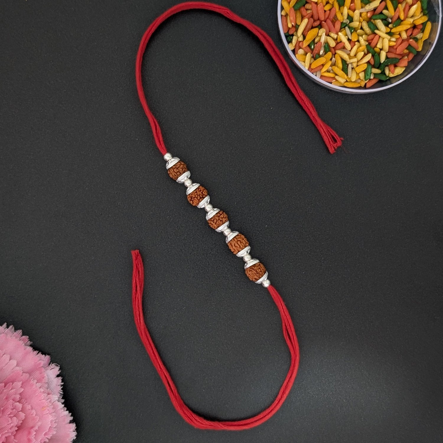 Panch Rudraksha Rakhi for Brother | Spiritual Raksha Bandhan Gift