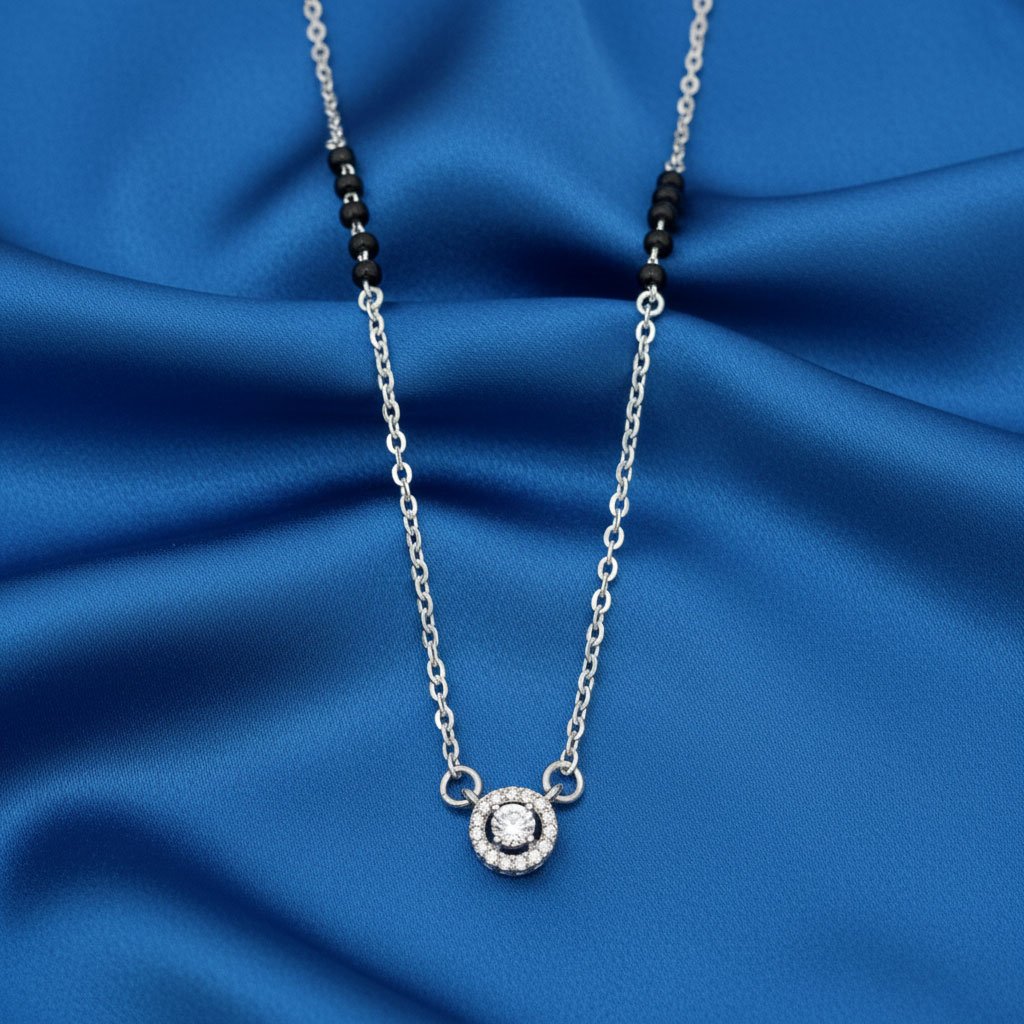 Elegant 925 Silver Solitaire Mangalsutra – Timeless Symbol of Love