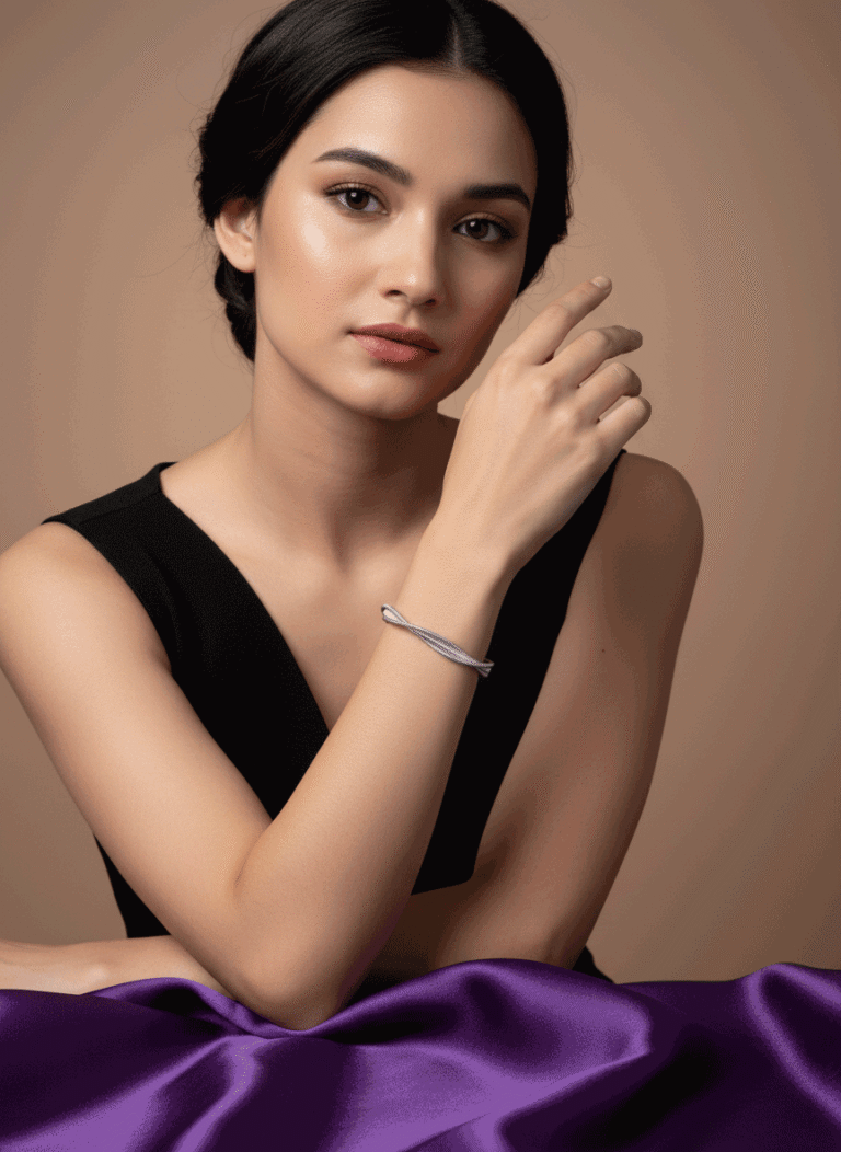 Silver Twisted Kada for Women