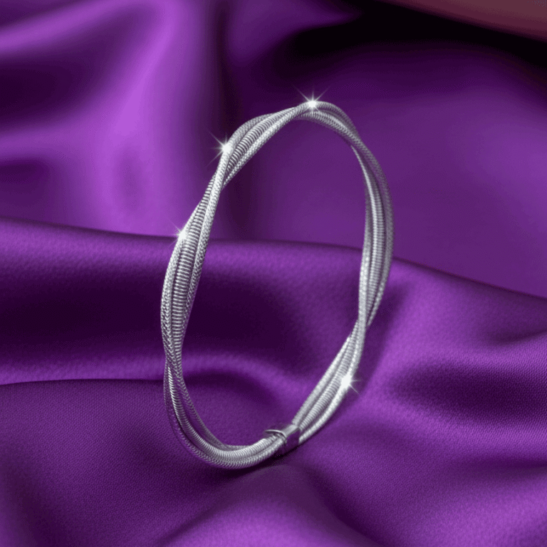 Elegant Twisted Design Kada for Women | Premium Silver Bracelet | Binduxi Jewellers