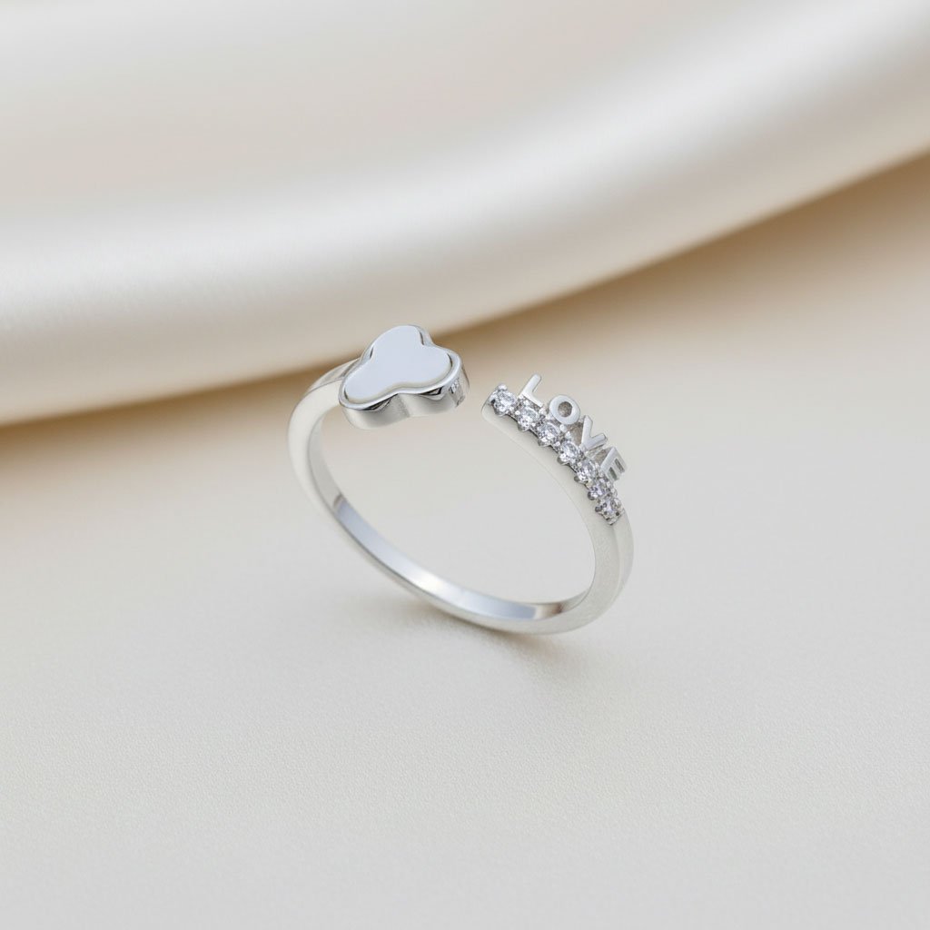 925 Sterling Silver Love Open Ring for Women