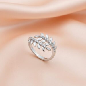 925 Sterling Silver Leaf Adjustable Ring for Women | Binduxi Jewellers