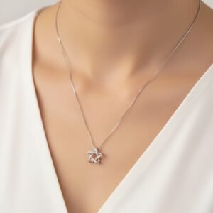 star silver necklace for women 925 sterling silver 18 inch