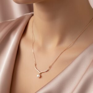 pearl silver necklace for women 925 sterling silver 18 inch