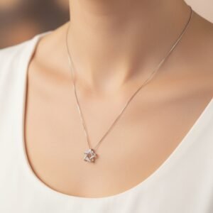 star silver necklace for women 925 sterling silver 18 inch