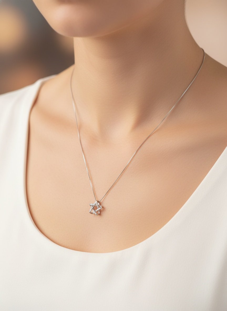 star silver necklace for women 925 sterling silver 18 inch