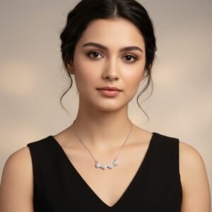 2 in 1 silver necklace heart flower 925 sterling silver necklace for women