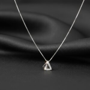 triangle silver necklace for women 925 sterling silver pendant 18 inch
