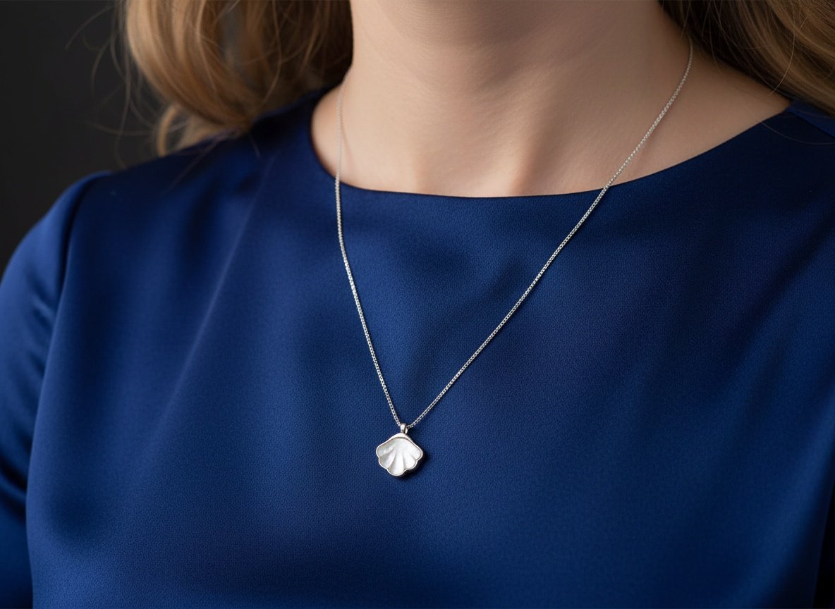 925 sterling silver shell pendant necklace for women 18 inch