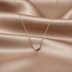 heart silver necklace for women 925 sterling silver