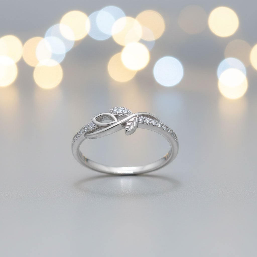 Silver Infinity Ring for Women 925 | Elegant Leaf Design | Binduxi Jewellers 925 Sterling Silver Infinity Ring for Women | Leaf Design Elegant Ring | Size 14 | 1.750g | Binduxi Jewellers