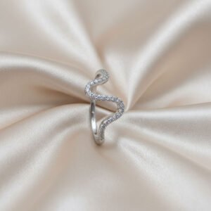 925 Sterling Silver Wave Ring for Women | Elegant Zig Zag Design Ring |1.050g | Binduxi Jewellers