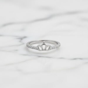 silver crown ring for women 925 sterling silver princess design ring