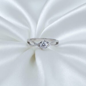 silver solitaire ring for women 925 sterling silver diamond style ring size 12