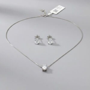 silver pendant set with earrings for women 925 sterling silver jewellery set