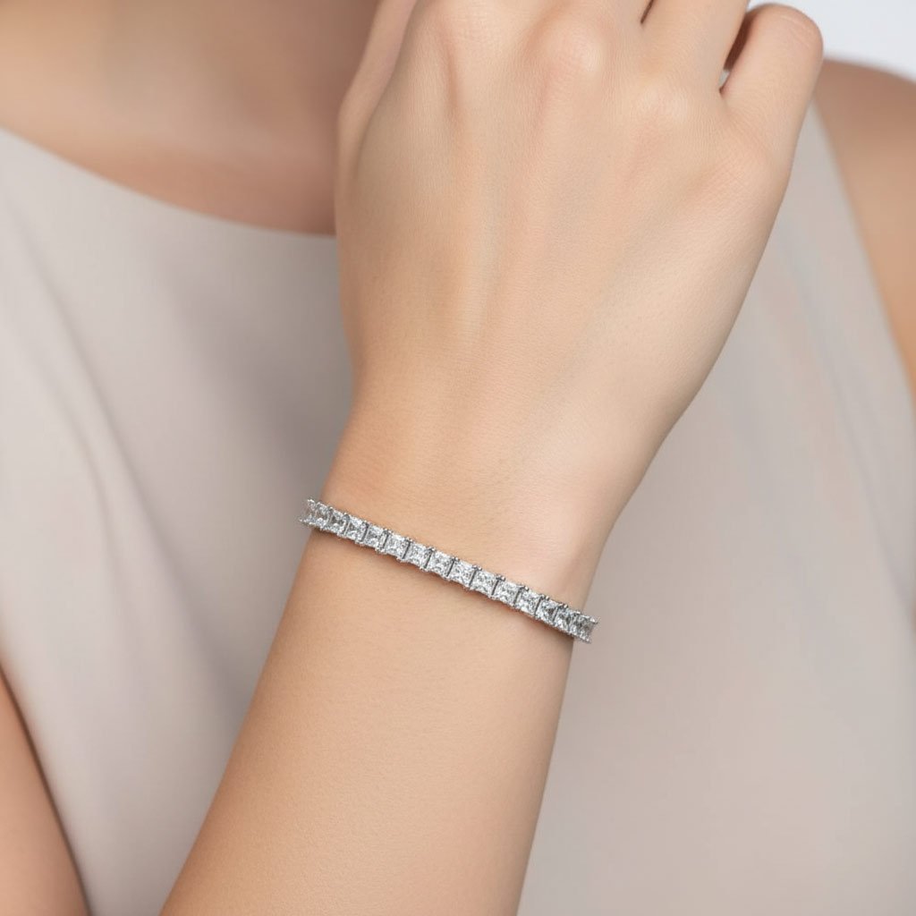Premium 925 Sterling Silver Tennis Bracelet | Silver Bracelet for Women