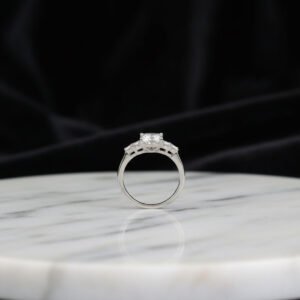 925 sterling silver solitaire ring for women square stone elegant lightweight jewellery
