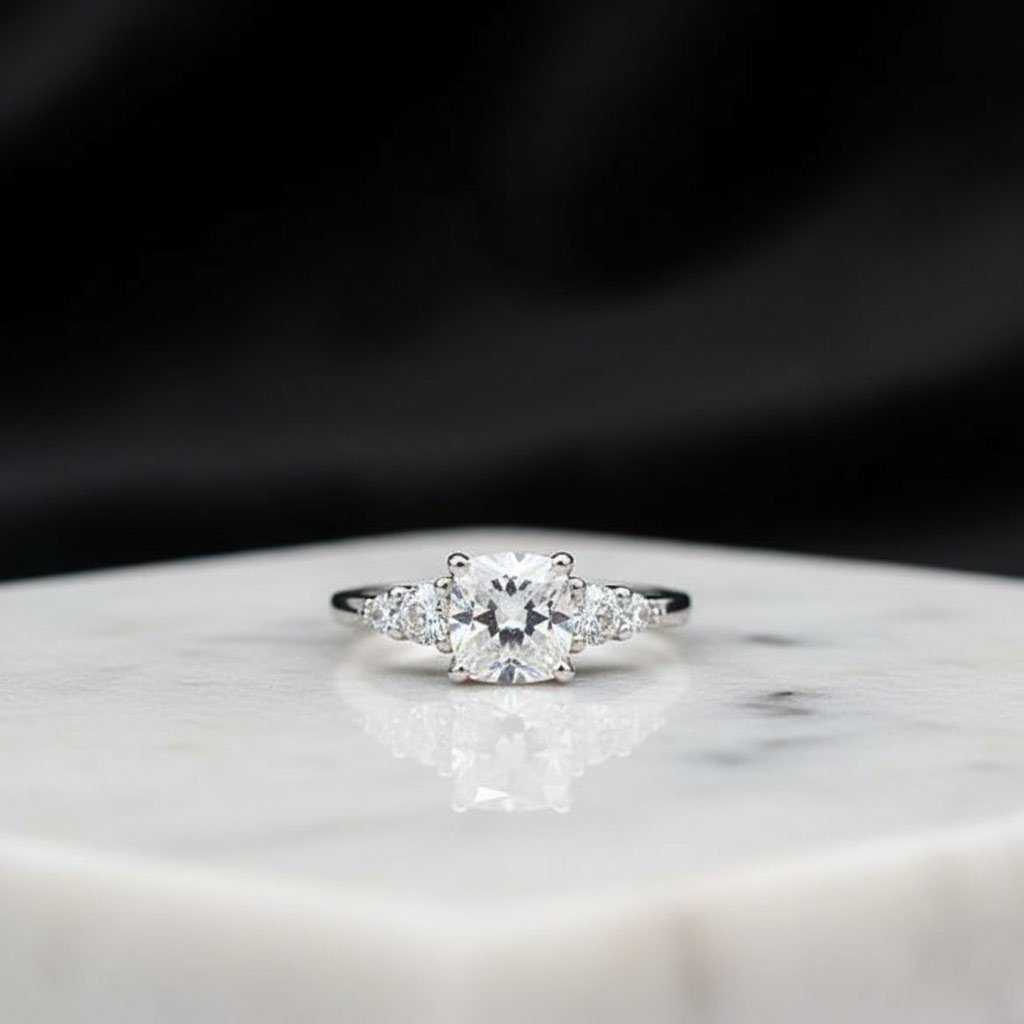 925 Sterling Silver Solitaire Ring for Women |Exclusive Square Stone Ring